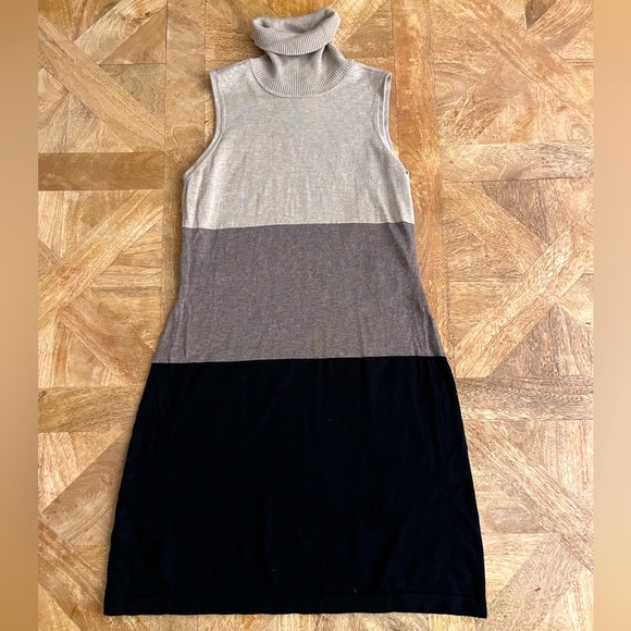 I.N.C. Sleeveless Color Block Turtleneck Sweater Dress - Picture 1 of 5